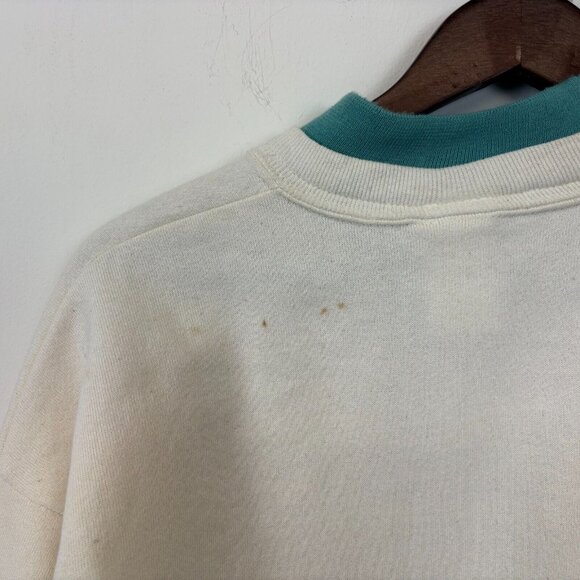 Vintage 90s Leaves Crewneck Sweatshirt Womens Size L Metallic Nature Made In USA - Picture 6 of 6